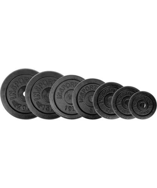 Plaadi komplektid inSPORTline: Valurauast kaaluplaatide komplekt 2x7 tk inSPORTline CastCzech 2 x 0,5-20 kg 30 mm