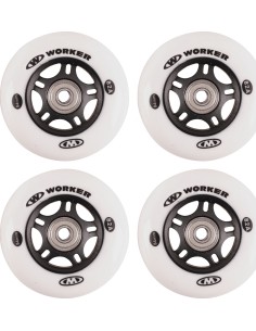 Rulluiskude rattad WORKER 84 mm ABEC-9 laagritega, kroom – 4 tk komplekt