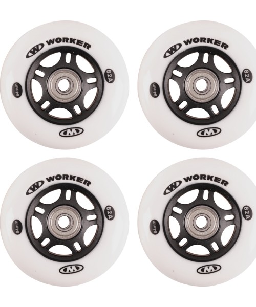 Rulluiskude rattad WORKER 84 mm ABEC-9 laagritega, kroom – 4 tk komplekt
