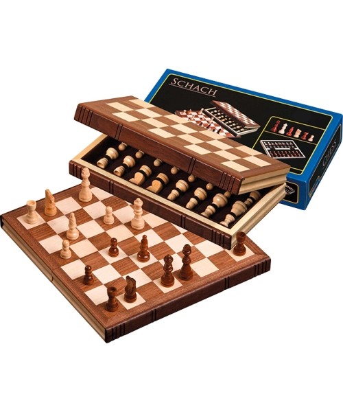 Backgammon, Chess, Checkers Philos: Travel Chess Set Philos Wood, Magnetic 30x15,5cm