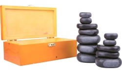 Lava massage stone set inSPORTline Basalt Stone 12pcs.