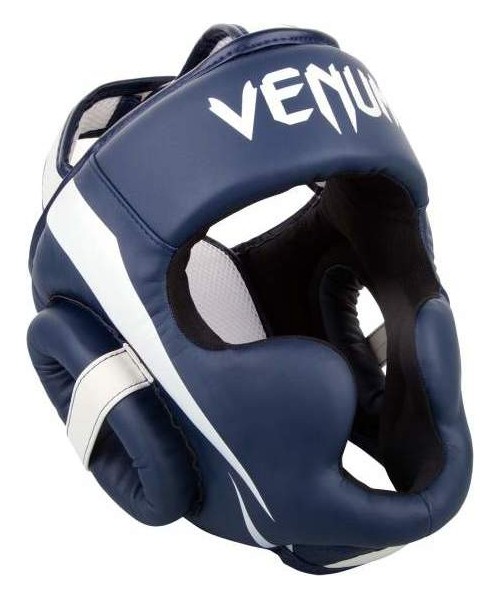 Boksikindad Venum: Bokso šalmas Venum Elite - White/Navy Blue