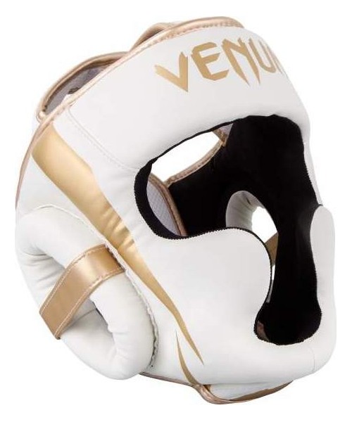 Boksikindad Venum: Bokso šalmas Venum Elite - White/Gold