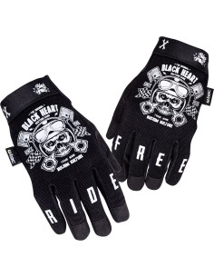 Mootorratturi kindad W-TEC Piston Skull - Must