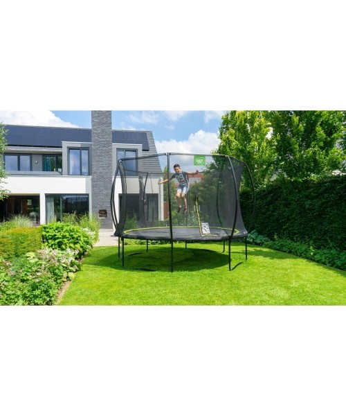 EXIT Silhouette trampoline ø244cm - black Outdoor Round Coil spring Above ground trampoline