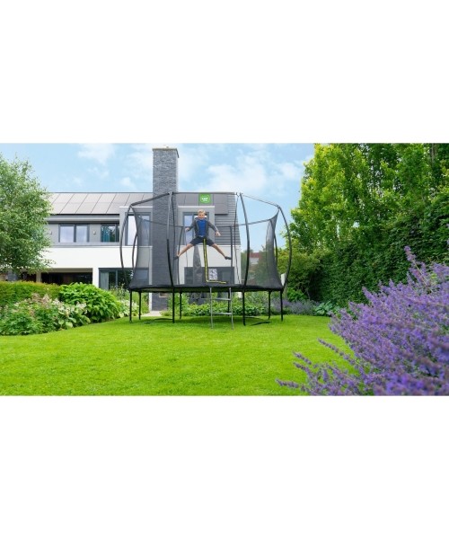 EXIT Silhouette trampoline ø244cm - black Outdoor Round Coil spring Above ground trampoline