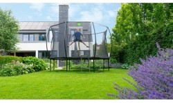 EXIT Silhouette trampoline ø244cm - black Outdoor Round Coil spring Above ground trampoline