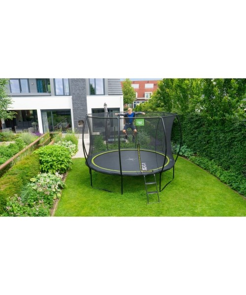 EXIT Silhouette trampoline ø305cm - black Outdoor Round Coil spring Above ground trampoline