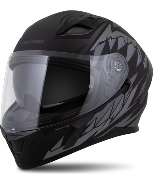 Täieliku näoga kiivrid Cassida: Motociklininko šalmas Cassida Orbit StriX Matte Black/Gray