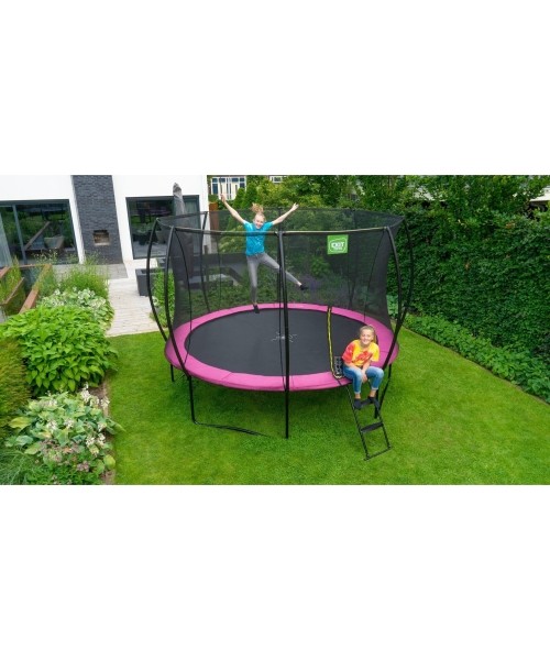 EXIT Silhouette trampoline ø244cm - pink Outdoor Round Coil spring Above ground trampoline