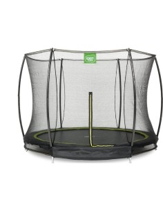 EXIT Silhouette ground trampoline ø305cm with safety net - black Outdoor Round Coil spring Sunken trampoline
