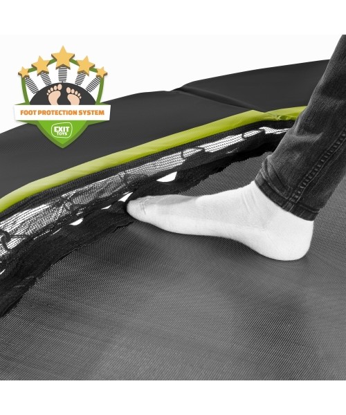 EXIT Silhouette ground trampoline ø305cm with safety net - black Outdoor Round Coil spring Sunken trampoline