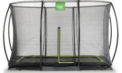 EXIT Silhouette ground trampoline 214x305cm with safety net - black Outdoor Rectangular Coil spring Sunken trampoline