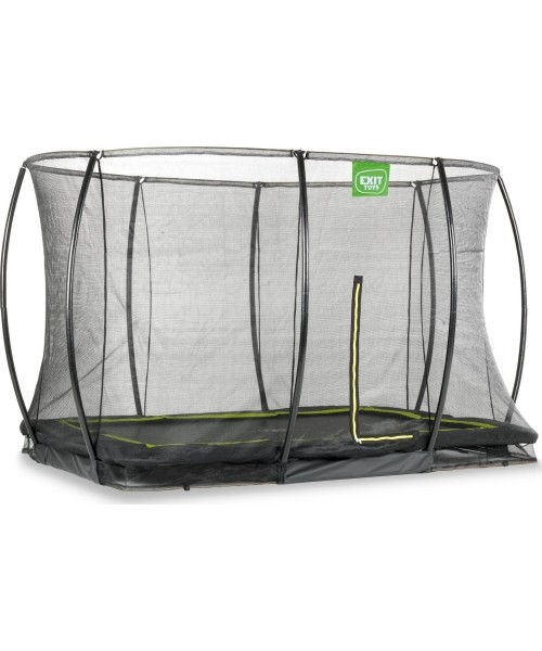 EXIT Silhouette ground trampoline 214x305cm with safety net - black Outdoor Rectangular Coil spring Sunken trampoline