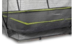 EXIT Silhouette ground trampoline 214x305cm with safety net - black Outdoor Rectangular Coil spring Sunken trampoline