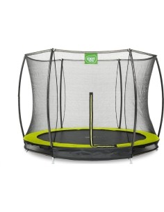 EXIT Silhouette ground trampoline ø244cm with safety net - green Outdoor Round Coil spring Sunken trampoline