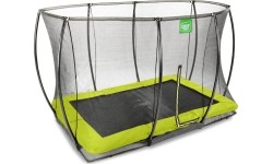 EXIT Silhouette ground trampoline 244x366cm with safety net - green Outdoor Rectangular Coil spring Sunken trampoline