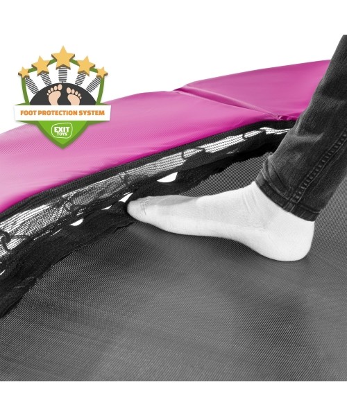 EXIT Silhouette ground trampoline ø183cm with safety net - pink Outdoor Round Coil spring Sunken trampoline
