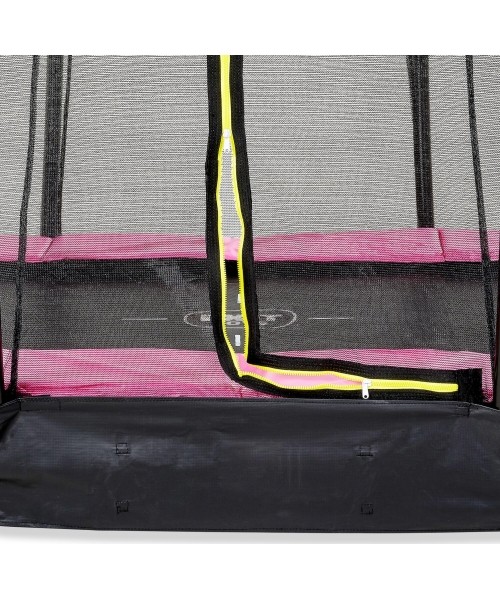 EXIT Silhouette ground trampoline ø305cm with safety net - pink Outdoor Round Coil spring Sunken trampoline