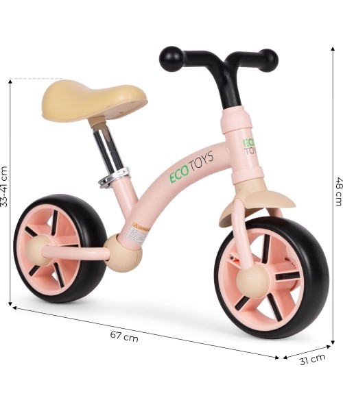Children's cross-country bicycle EVA wheels saddle adjustment pink ECOTOYS