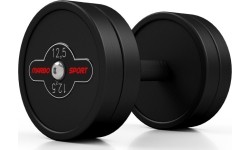 Rubber-coated dumbbell Marbo - 12,5 kg, black