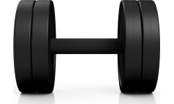 Rubber-coated dumbbell Marbo - 12,5 kg, black
