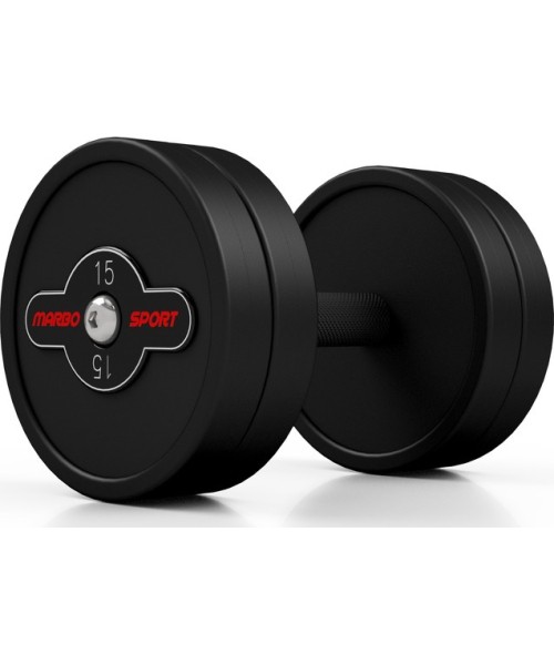 Rubber-coated dumbbell Marbo - 15 kg, black