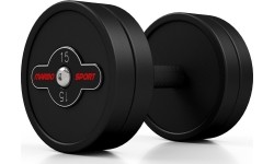 Rubber-coated dumbbell Marbo - 15 kg, black