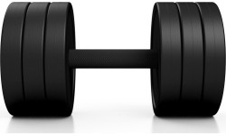 Rubber-coated dumbbell Marbo - 22,5 kg, black