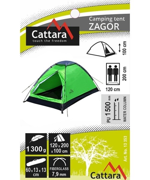 2-Person Tent Cattara Zagor 200x120x100 cm