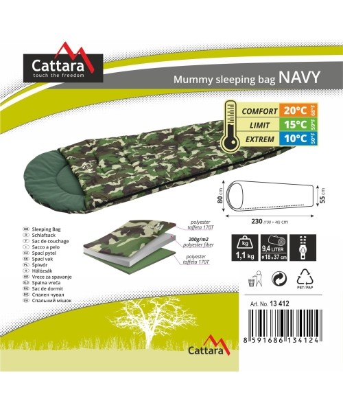 Magamiskott Cattara Navy +10°C