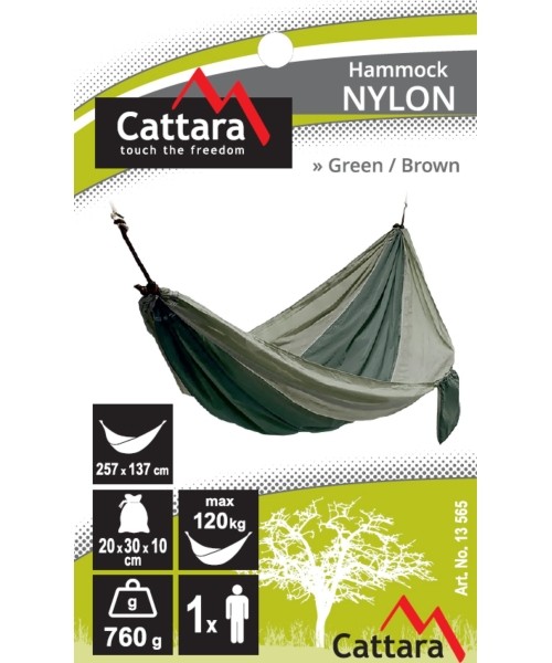 Hammock Cattara Nylon - Green/Brown 275x137cm
