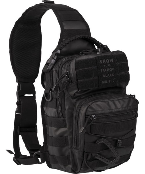 Seljakotid matkale MIL-TEC: TACTICAL BLACK ONE STRAP ASSAULT PACK SMALL