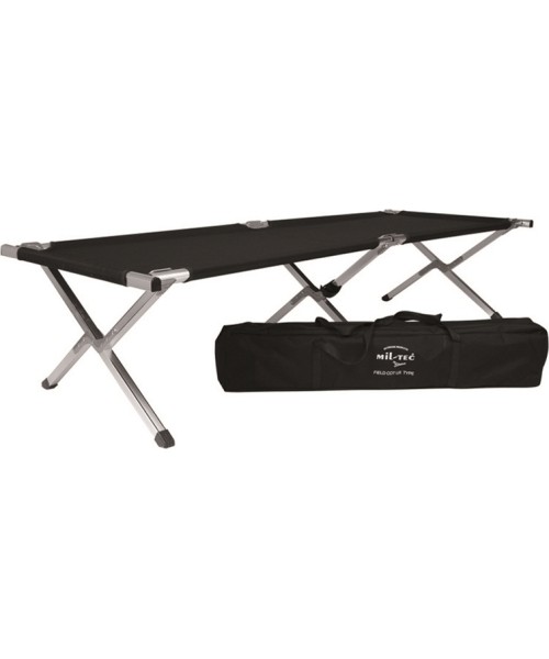 Lavatsid ja matkavoodid MIL-TEC: BLACK US STYLE ALUM. FOLDING COT W. BAG