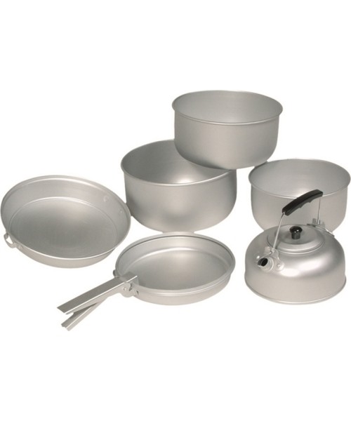 Nõud MIL-TEC: ALU COOK-SET (3 COOK POTS,PAN,TEA POT)