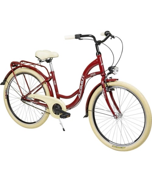 Linnarattad : Dviratis AZIMUT Vintage 26" 3-speed 2023 burgund-cream shiny