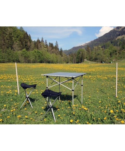 3-leg Folding Stool BasicNature Sandwich, Black