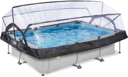 EXIT Soft Grey pool 300x200x65cm with filter pump and dome - grey