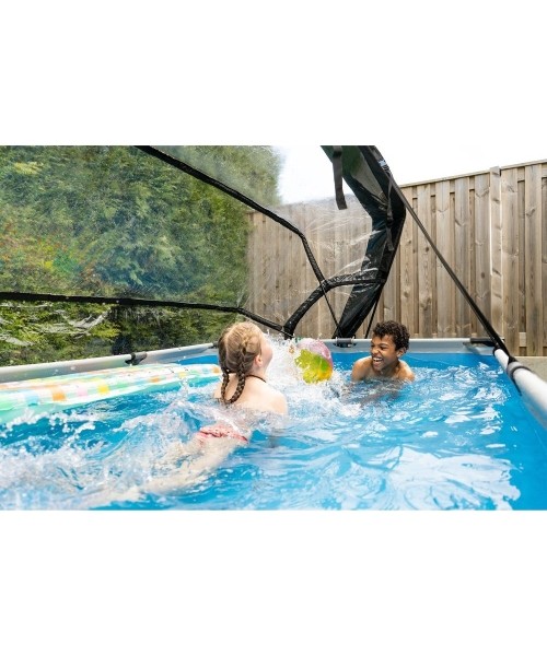 EXIT Soft Grey pool 300x200x65cm with filter pump and dome - grey