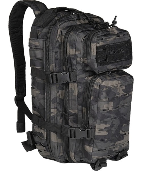 Outdoors Backpacks MIL-TEC: DARK CAMO LASER CUT ASSAULT BACKP.SM