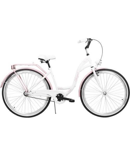 Linnarattad : Dviratis AZIMUT City Lux 28" 2023 white-pink