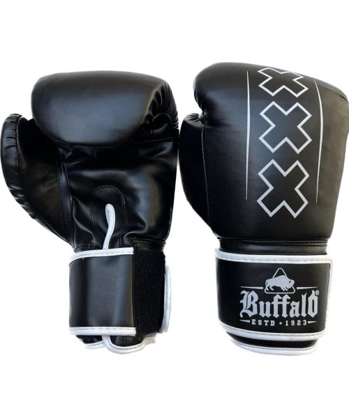 Boksikindad Buffalo: Buffalo Outrage poksikindad must-valge 16oz