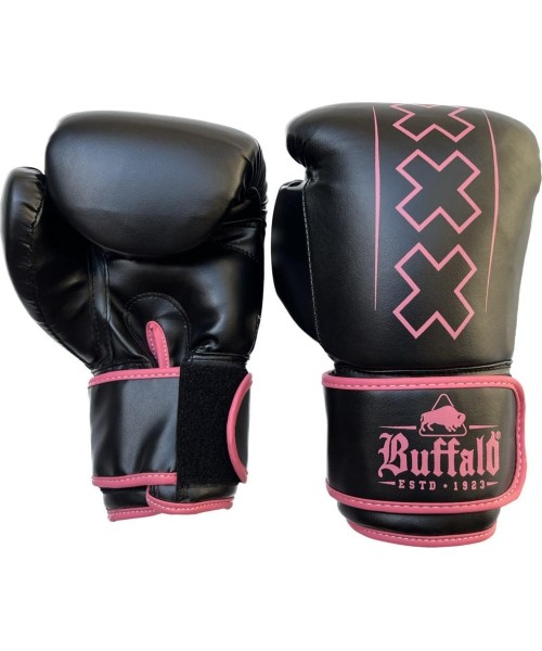 Boksikindad Buffalo: Buffalo Outrage poksikindad mustad ja roosad 14oz