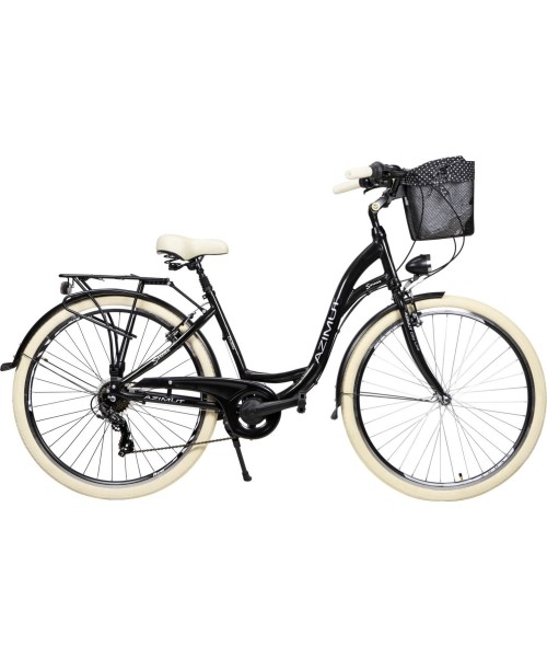 Linnarattad : Dviratis AZIMUT Sarema 28" ALU TX-7 2023 black shiny