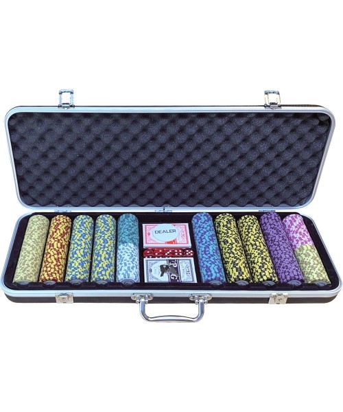 Cards, Poker, Chessex Buffalo: Pokerset DLX 500 Clay Chips 13,5gr Value