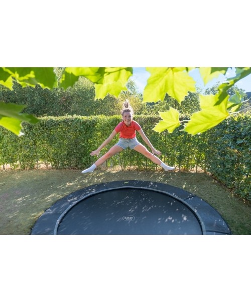 EXIT Dynamic ground level sports trampoline ø366cm - black