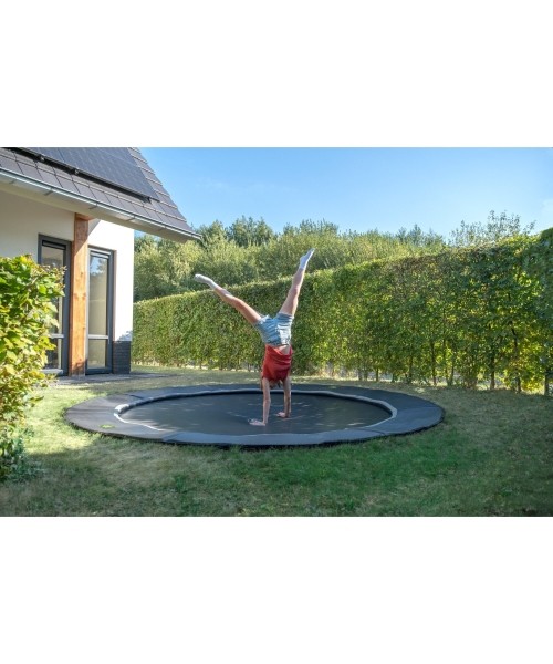 EXIT Dynamic ground level sports trampoline ø366cm - black