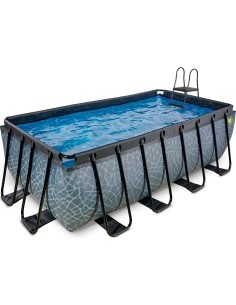 Maapealsed basseinid Exit: EXIT Stone pool 400x200x122cm with sand filter pump - grey