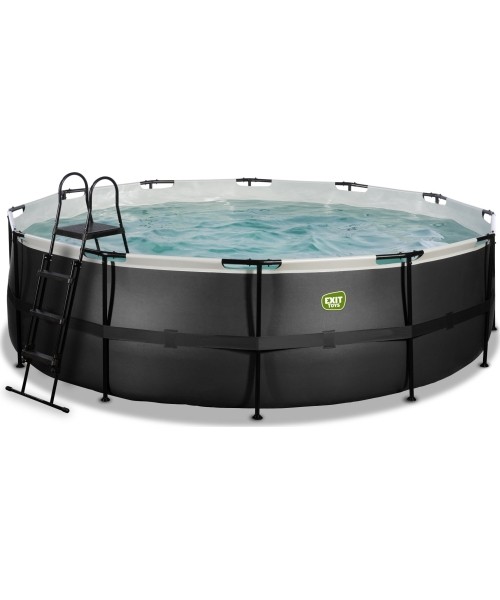 Maapealsed basseinid Exit: EXIT Black Leather pool ø488x122cm with sand filter pump - black