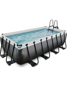 Maapealsed basseinid Exit: EXIT Black Leather pool 400x200x100cm with sand filter pump - black